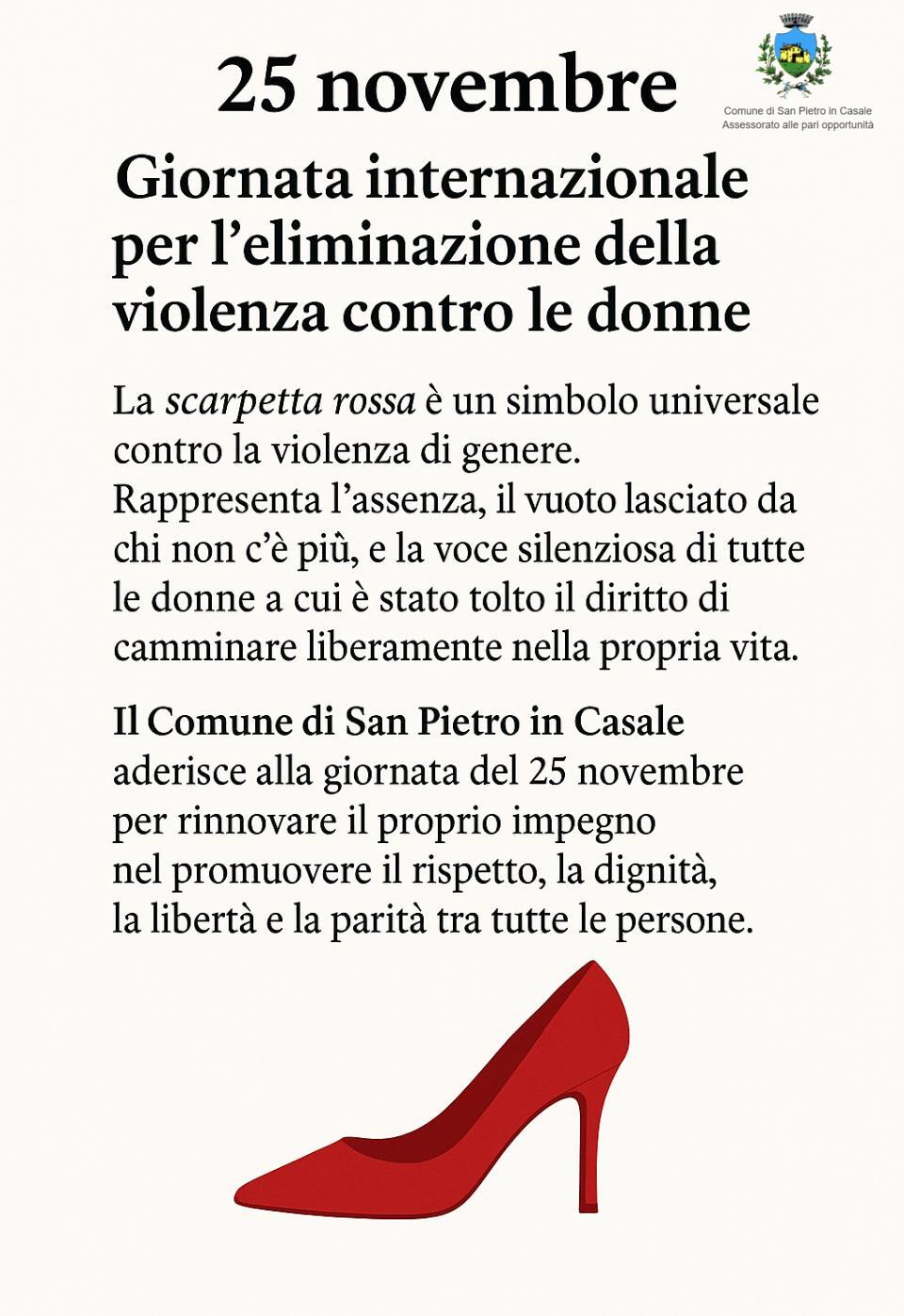 25 novembre - Giornata internazionale per l'eliminazione della violenza contro le donne