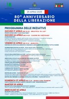 80° Anniversario della Liberazione 25 Aprile 2025: le iniziative in programma