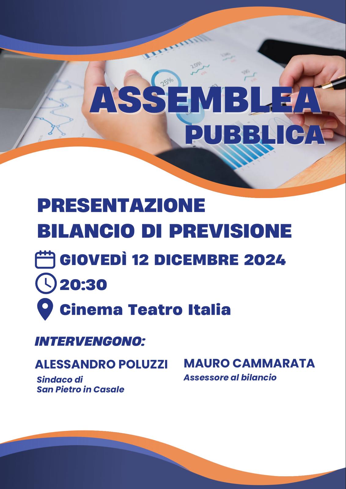ASSEMBLEA PUBBLICA DI PRESENTAZIONE DEL BILANCIO