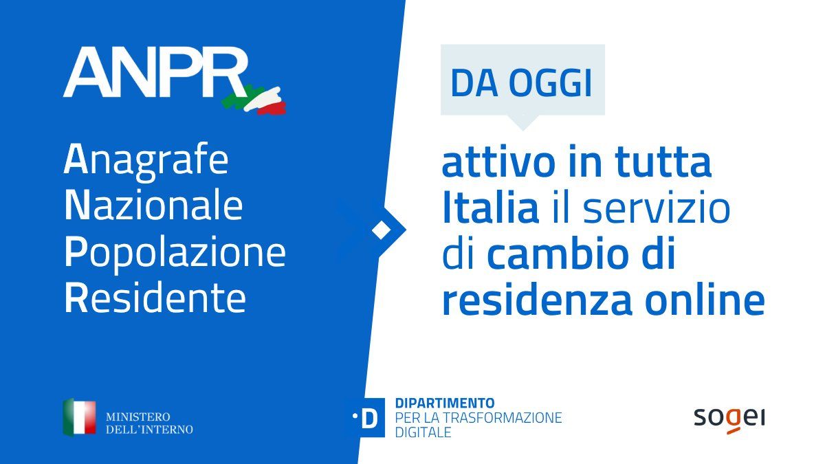 Cambio residenza online, via alla procedura tramite ANPR