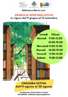 Orario estivo Biblioteca Mario Luzi