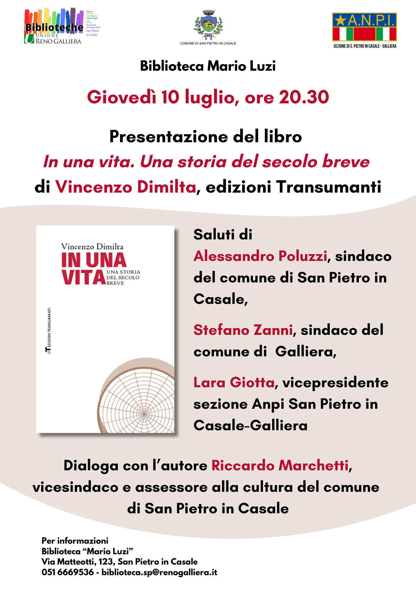 Presentazione del libro "In una vita. Una storia del secolo breve"
