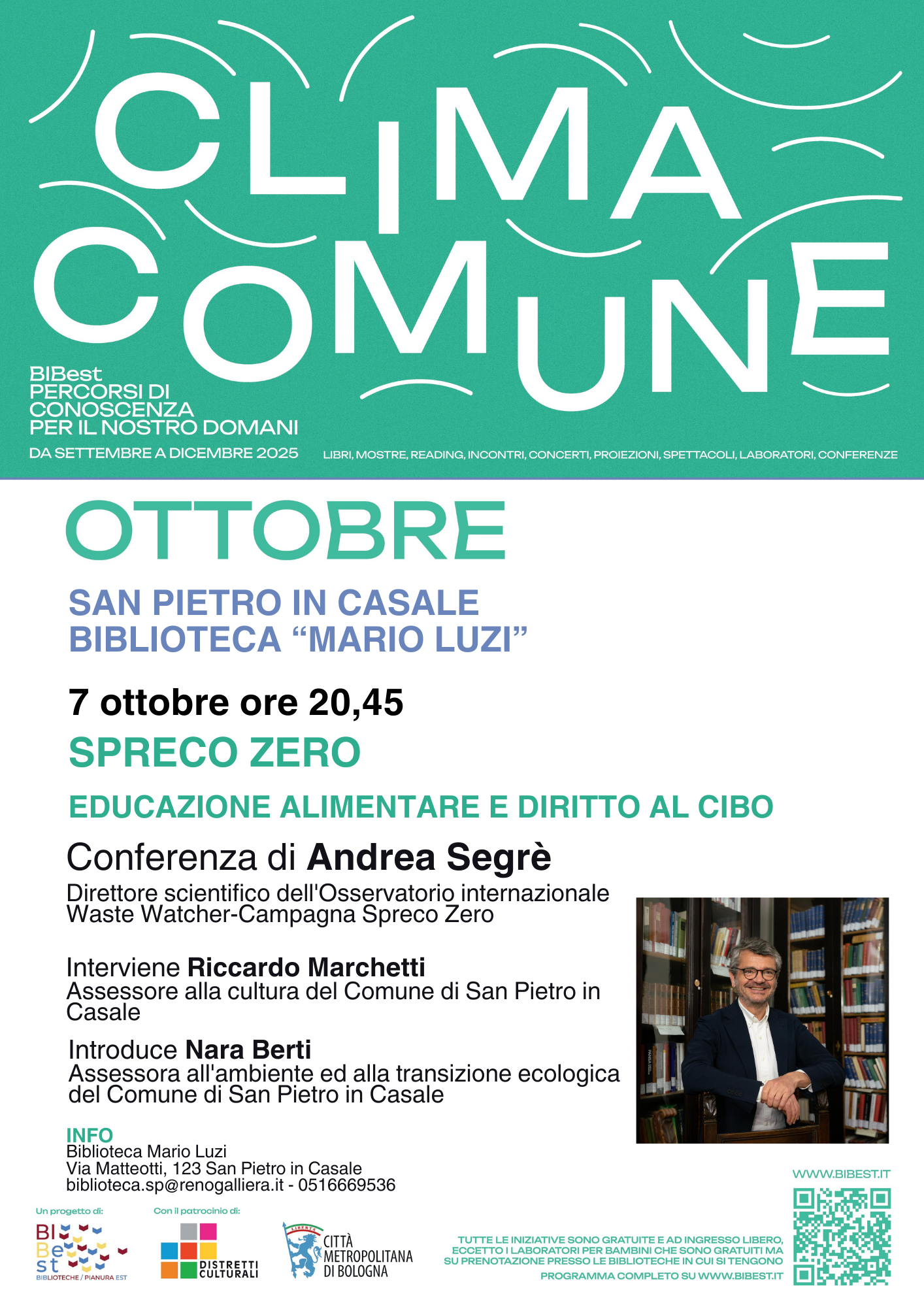 Spreco Zero: educazione alimentare e diritto al cibo, conferenza di Andrea Segrè